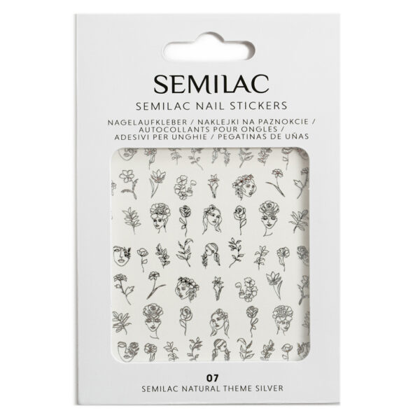 Pegatinas Semilac 07 Nail Stickers Natural Theme Silver