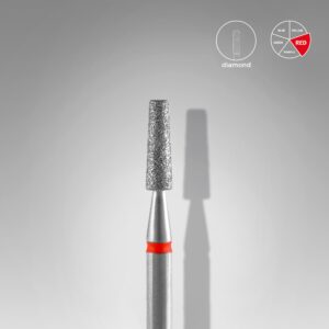 Punta Diamante “Cono Truncado” , Rojo, Diámetro De La Cabeza 2.5 Mm, Parte De Trabajo 8 Mm