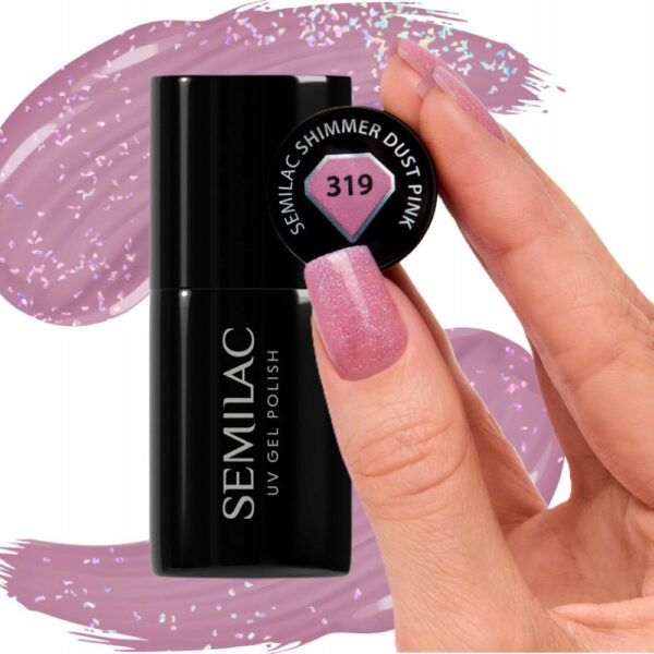 319 Semilac Shimmer Dust Pink 7ml